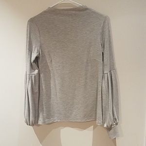 Light gray blouse w bell sleeves